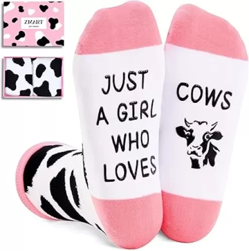 Zmart Funny Animal Socks for Women - Horse Cow Gifts, Pig Goat Duck Chicken Socks for Teens