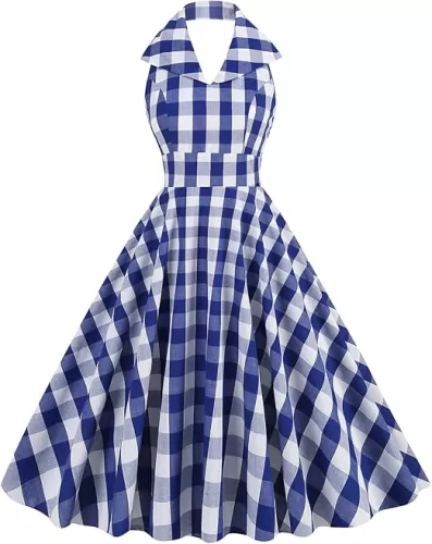 1950s Pink Plaid Dress for Women Pink Gingham Dress 50s Pin Up Dresses Women Pink Checkered Dress Vintage Rockabilly Dresses