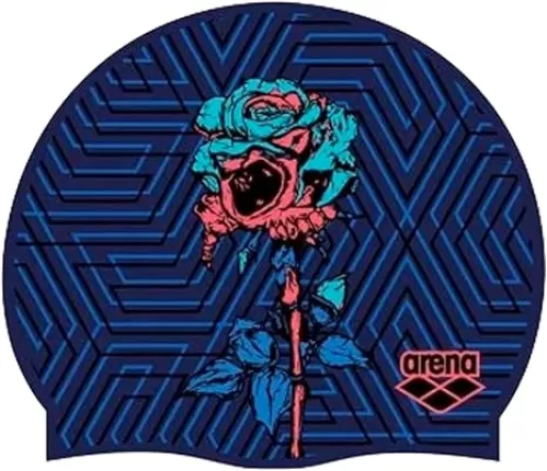 Arena Drew Kibler Collection Silicone Swim Cap Signature Edition Classic Fit for Everyday Use and Training, One Size