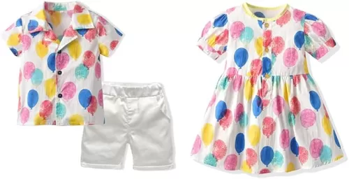 Baby Boys Girls Brother and Sister Matching Outfits Clothes Toddler Boys Casual Suits Cute Girl Dresses