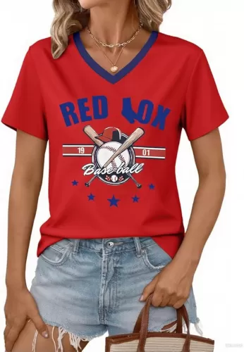 Baseball Jersey Women Shoulder Straight V-Neck Game Day Shirts Funny Baseball Heart Graphic Tee Streak Short Sleeve Tops