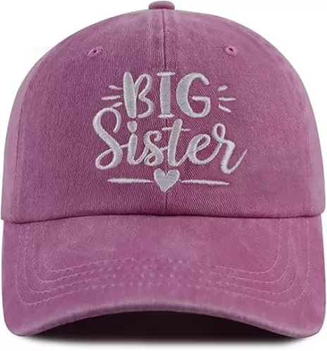 Big Bro Big Sister Hat for Girls Boys Age 3-10, Funny Adjustable Cotton Embroidred Little Boy Girl Gifts Baseball Cap