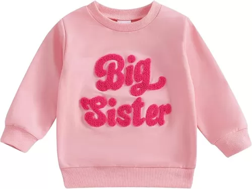 Big Sister Big Brother Matching Outfit Toddler Boy Girl Embroidery Sweatshirt Tops Kids Pullovers Shirt Fall Clothes