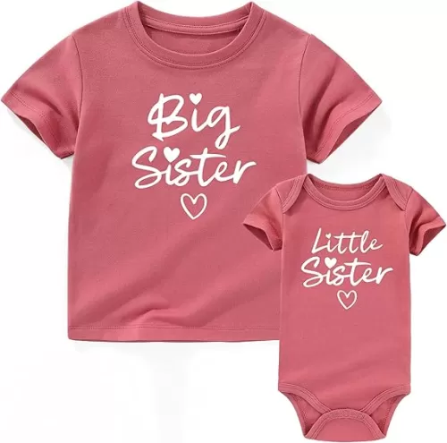 Big Sister Little Sis Matching Outfits Toddler And Baby Clothes Sisters Shirt