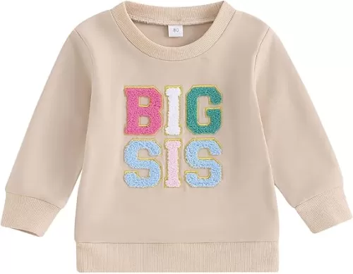 Big Sister Little Sister Matching Outfits Baby Girl Bubble Romper Long Sleeve T-Shirt Toddler Sweatshirt Fall Clothes