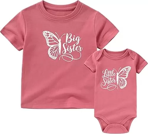 Big Sister Little Sister Matching Outfits Lil sis Baby Clothes girl preschooler T-Shirt infant bodysuits