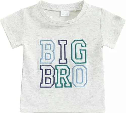 Dcohmch Big Brother Little Sister Matching Outfits Letter Embroidery Shirt Tops Summer Baby Boy Girl Clothes