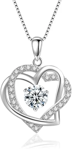 Gifts for wife women gifts Anniversary Birthday, Moissanite Necklace, 25th 30th 40th 50th 60th Gifts Anniversary, Christmas Day Gifts, Valentine's Day for Wife Her, Mothers Day Gifts for Mom
