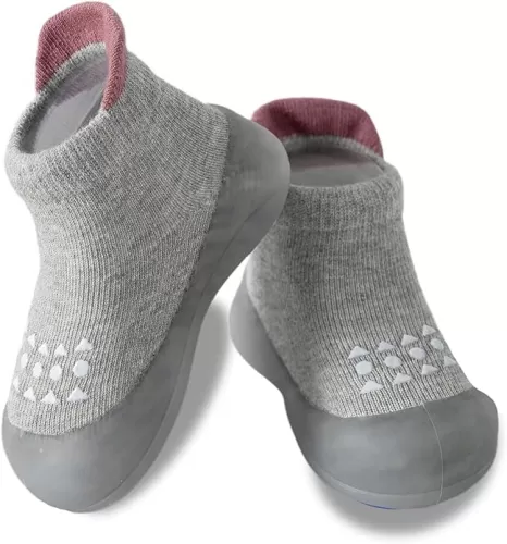 Hstyle Baby Sock Shoes Toddler Walking Shoes Infant Non-Slip Slippers Soft Rubber Sole Sneakers for Baby Boys Girls