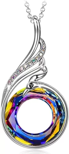 Kate Lynn "Rise From the Ashes Phoenix Necklace Made with Crystals from Austria, 18"+2" Necklace, Packaged with Jewelry Box, Birthday Gift for Women, Symbol of Luck and Renewal