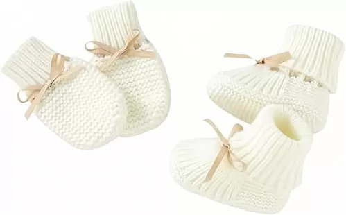 LAWKUL Baby Outfit Cotton Knit Newborn Infant Romper Knitted Longsleeve Sweater Clothes With Warm Hat Set Toddler Boy Girl