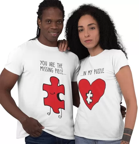Matching couples shirts, puzzle shirt, anniversary shirt for couple, love tee, matching valentines shirts, heart shirts, heart shirt women, valentine's shirt, couple set, couple shirts for him and her funny, shirts for husbands.