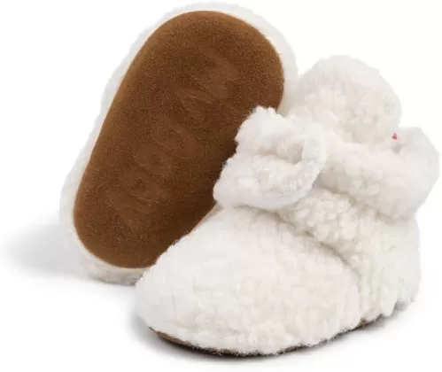 Meckior Newborn Infant Baby Girls Boys Warm Fleece Winter Booties First Walkers Slippers Shoes