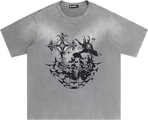 Mens Graphic Tees Shirts Unisex Oversized Vintage Tshirts Summer Tops Short Sleeve Streetwear Aesthetic Tee