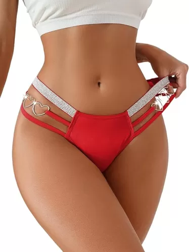 Milumia Women Sexy Panties Cut Out Low Rise Cheeky Underwear Strappy V Waist High Cut Bikini Briefs