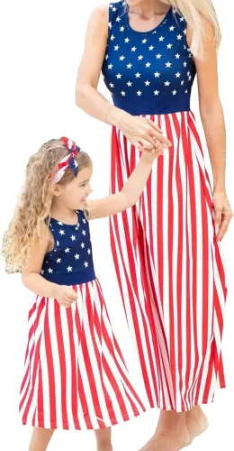 Mommy and Me Matching Outfits Womens Baby Girl 4th of July T Shirt Mother Daughter Matching Outfits Family Matching Clothes