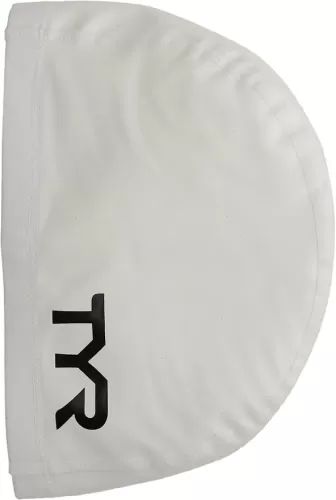 TYR Silicone Comfort Swim Cap, White, One Size