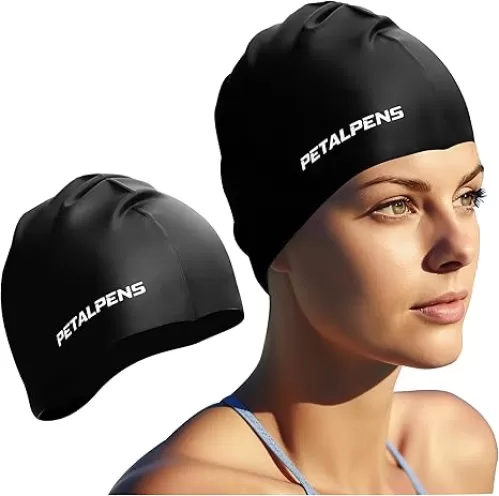 Unisex Silicone Swim Cap for Men and Women, Swimming Cap Keeps Hair Dry, Waterproof Swim Caps for Long Hair Short Hair, Bathing Caps Swim Hats Comfortable Non-Slip High Elasticity