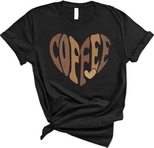 Womens Coffee Heart Shirt, Coffee Heart Shirt, Coffee Shirt, Coffee Lover Mom Tee, Coffee Lover Gift, Gift For Women, Gift For Mom, Trendy Mom Gift T-shirt