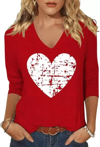 Womens Fall Shirts Halloween V Neck 3/4 Length Sleeve Pumpkin T-Shirts Thanksgiving Graphic Tee Tops
