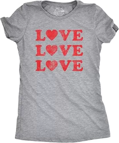Womens Valentines Shirts Cute Heart T Shirts Funny Valentines Day Tees for Ladies