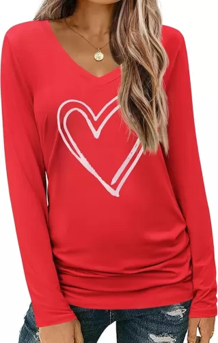 Zeagoo Womens T Shirts Long Sleeve V Neck Basic Tee Soft Casual Loose Fit Fall Tops Outfits 2025