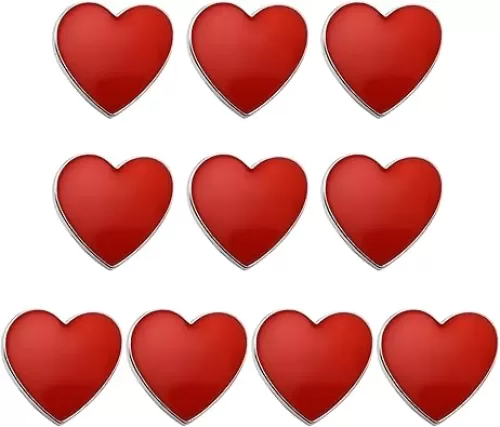 10/20PCS Valentine's Day Pins, Heart Love Lapel Pins, Red Heart Brooches for Men Women, Decorative Brooch for Valentines Day Party Favors, Anniversary Costume Accessory, Motivational Gifts