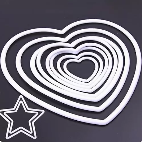 10PS Dream Catchers Rings, Heart Star Shaped Hanging Rings for DIY Crafts Dream Catcher Making Home Wall Hanging Wreath Decoration