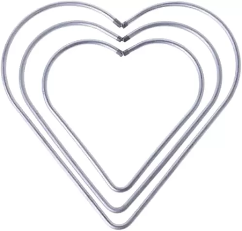 3Pcs Metal Dreamcatcher Rings Loving Heart Shape Metal Macrame Rings for Dream Catcher DIY Craft (8cm + 10cm + 12cm)