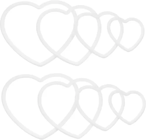 8pcs Heart Shaped Plastic Dream Catcher Rings for DIY Crafts Floral Macrame Hoops Valentine