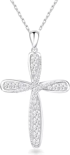 925 Sterling Silver Cross Necklace for Women Mothers Day Gifts Silver Cross Necklaces Womens Jewelry Gifts for Women Mom Her