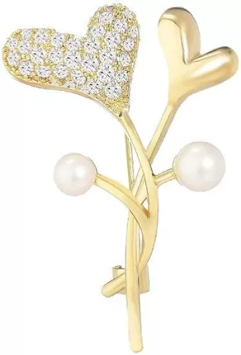 Austrian Crystal Brooch Sparkling Rhinestone Brooch 18k Gold-Plated Birthstone Lapel Pin Jewelry Birthday Gifts for Women