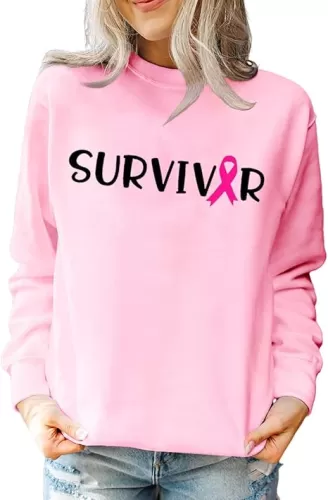 Breast Cancer Awareness Sweatshirt Breast Cancer Support Squad Long Sleeve Shirt Pink Ribbon Graphic Sweatshirts