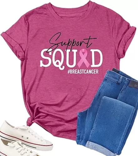 Breast Cancer Shirts for Women Breast Cancer Awareness Tshirt Pink Ribbon Graphic Short Sleeve Tee Tops