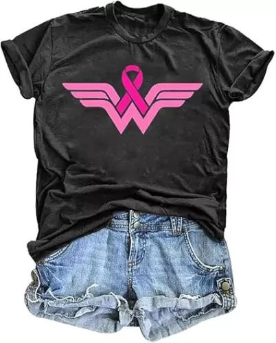 Breast Cancer T Shirt for Women Breast Cancer Awareness Shirt Pink Ribbon Graphic Short Sleeve Cancer Care Gifts Tee Top