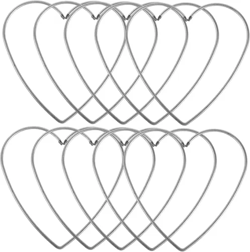 Cabilock 10-Piece DIY Dreamcatcher Heart-Shaped Metal Ring Set 12cm Plating Metal Ring for Handmade Crafts Suitable for Women and Girls Bedroom Decor