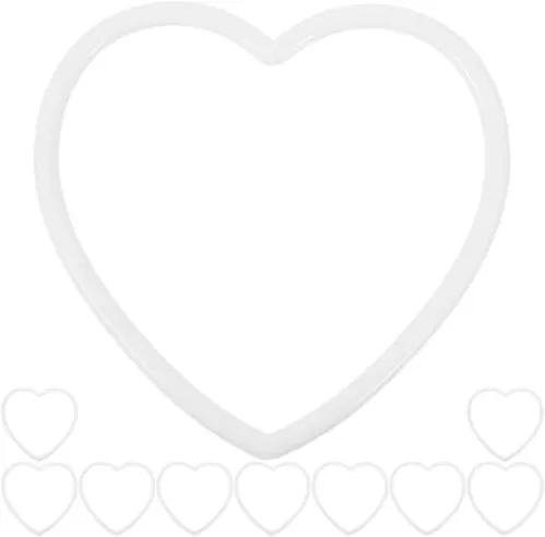 Ciieeo 10Pcs Heart-Shaped Dream Catcher Plastic Rings for DIY Crafts Macrame Projects Floral Wreaths and Home Decor Creative Handmade Decorations