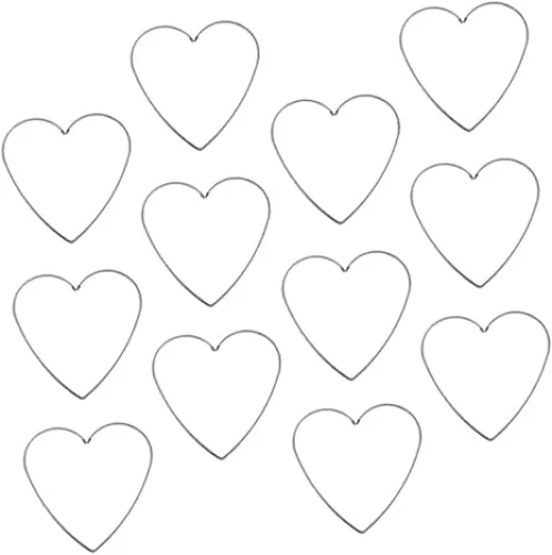 Ciieeo 12Pcs Heart Shaped Rings for Dreamcatcher Crafting Versatile DIY Floral Hoops for Jewelry Plant Hangers Home Decor for Weddings Creative Projects