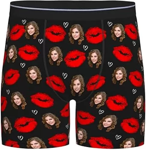 Custom Boxers for Men Personalized Long Underwear with Photo Face On Them Customized Gifts for Boyfriend Husband Him