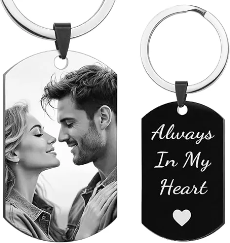 Custom Keychain with Picture Personalized Photo Keychain Gift Valentines Day for Men Boyfriend