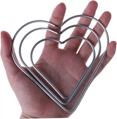 DECHOUS 3pcs Metal Dreamcatcher Ring Hearts Shape Wire Hoop DIY Catcher Ring Accessory for Women