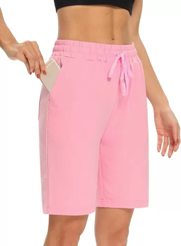 DIBAOLONG Womens Yoga Shorts Loose Comfy Drawstring Lounge Bermuda Shorts with 3 Pockets