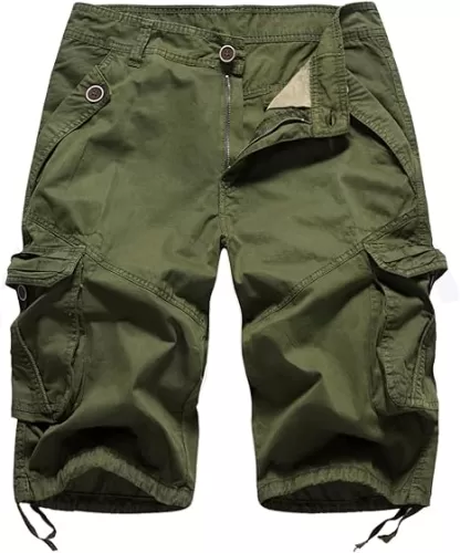 FOURSTEEDS Women's Casual Fitted Multi-Pockets Camouflage Twill Bermuda Cargo Shorts