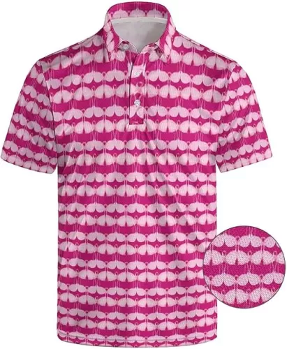 Funny Polo Shirt for Men Fashion Print Short Sleeve Golf Polos Shirts Quick Dry Performance Summer Shirt Golf Outfits