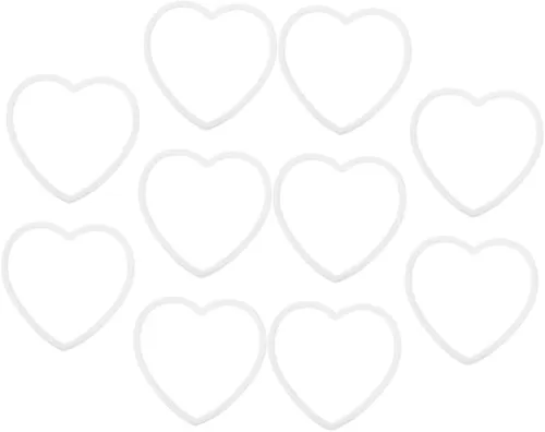 Healifty 10Pcs Heart Shaped Plastic Dream Catcher DIY Craft Rings for Dreamcatcher Making Sturdy Smooth Wreath Frames for Handmade Decorations