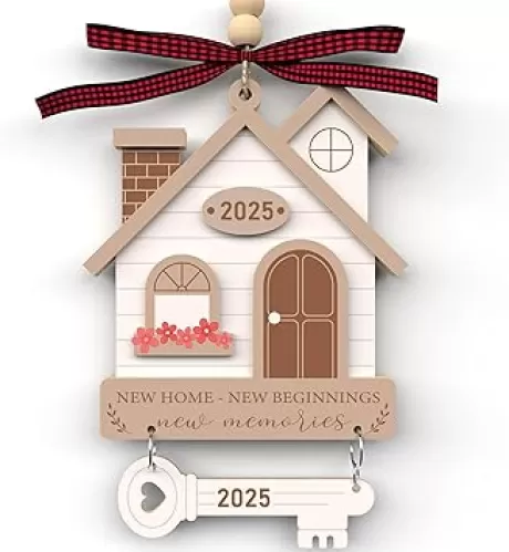 House Warming Gifts New Home - Housewarming Gifts for New House - Housewarming Gift Presents for Women, Couple - New Home Owners Gift Ideas - Wooden First House Ornament 2025