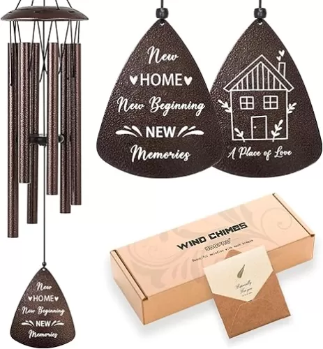 House Warming Gifts New Home, 32" Bronze Wind Chimes Housewarming Gifts New Home, Wedding Gifts for Couples Women Men, Home Decor for New Homeowners