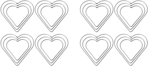 LUOZZY 24pcs DIY Dreamcatcher Heart Shaped Iron Rings 80mm 100mm 120mm for Crafting Wall Decor Wedding Baby Shower Floral Arrangement