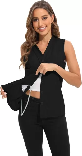 Mastectomy Shirts with Drain Pockets V-Neck Open Front Breast Cancer Shirts for Women Post Mastectomy Must Haves