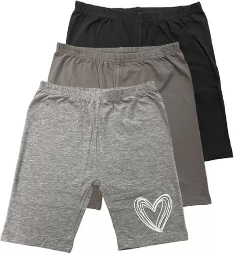 MISS POPULAR 3-Pack Girls Biker Shorts Soft Comfortable Cotton Spandex Elastic Waistband Cute Designs Sizes 4-16